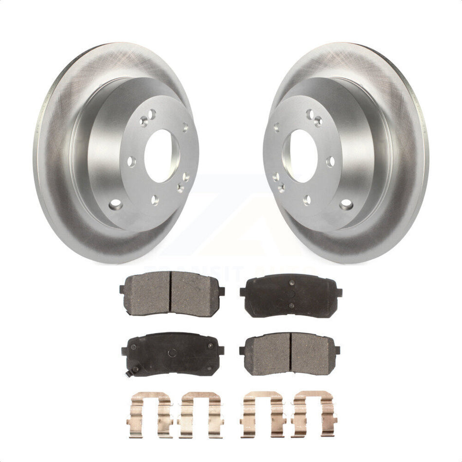 Rear Coated Disc Brake Rotors And Semi-Metallic Pads Kit For 2015-2019 Kia Sedona KGF-101772 by Transit Auto