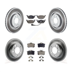 Front Rear Coated Disc Brake Rotors And Semi-Metallic Pads Kit For 2007-2010 Volkswagen Beetle With 280mm Diameter Rotor KGF-101792