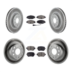 Front Rear Coated Disc Brake Rotors And Semi-Metallic Pads Kit For Volkswagen GTI Golf Alltrack Passat KGF-101800