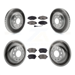 Front Rear Coated Disc Brake Rotors And Semi-Metallic Pads Kit For Volkswagen Golf SportWagen KGF-101803