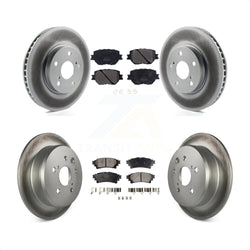 Front Rear Coated Disc Brake Rotors And Semi-Metallic Pads Kit For Lexus IS250 KGF-101806
