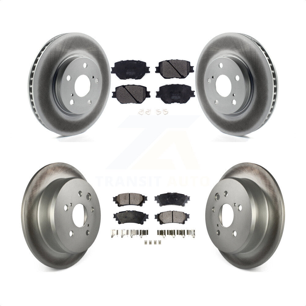 Front Rear Coated Disc Brake Rotors And Semi-Metallic Pads Kit For Lexus IS250 KGF-101806 by Transit Auto