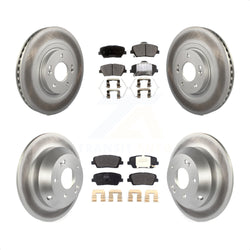 Front Rear Coated Disc Brake Rotors And Semi-Metallic Pads Kit For Kia Sorento Hyundai Santa Fe Sport KGF-101812