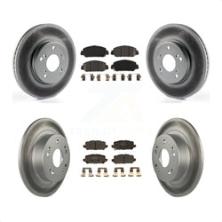 Front Rear Coated Disc Brake Rotors And Semi-Metallic Pads Kit For 2016-2022 Honda HR-V KGF-101815