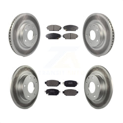 Front Rear Coated Disc Brake Rotors And Semi-Metallic Pads Kit For 2019-2021 Mazda CX-3 AWD KGF-101816