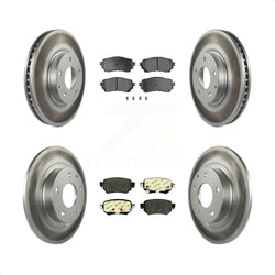 Front Rear Coated Disc Brake Rotors And Semi-Metallic Pads Kit For 2016-2018 Mazda 6 KGF-101854