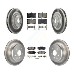 Front Rear Coated Disc Brake Rotors And Semi-Metallic Pads Kit (6Pc) For Lexus GS350 IS300 IS350 RC350 IS200t RC300 RC200t GS300 GS200t GS450h KGF-101861