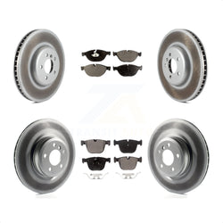 Front Rear Coated Disc Brake Rotors And Semi-Metallic Pads Kit (6Pc) For BMW 750Li xDrive 750i 550i GT KGF-101862