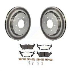 Rear Coated Disc Brake Rotors And Semi-Metallic Pads Kit For 2015-2017 Ford F-150 With Electric Parking KGF-101870