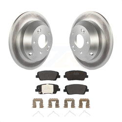 Rear Coated Disc Brake Rotors And Semi-Metallic Pads Kit For 2014-2015 Kia Sorento With Red Painted Calipers KGF-101871