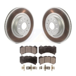 Front Coated Disc Brake Rotors And Semi-Metallic Pads Kit For 2016 Cadillac CTS Vsport Premium with RWD KGF-101878
