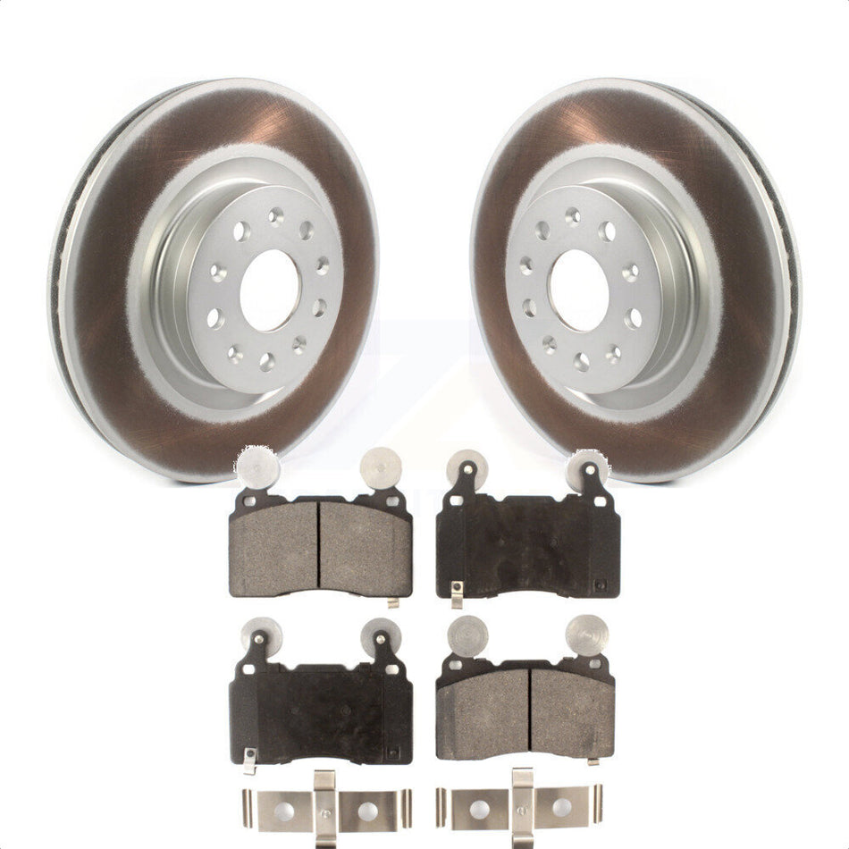 Front Coated Disc Brake Rotors And Semi-Metallic Pads Kit For Cadillac CTS Chevrolet Camaro CT6 KGF-101879 by Transit Auto