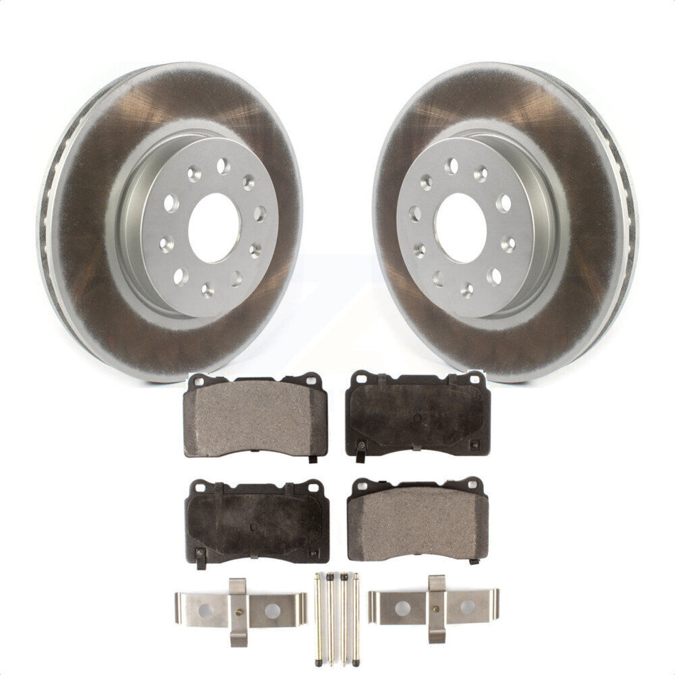 Front Coated Disc Brake Rotors And Semi-Metallic Pads Kit For Chevrolet Camaro Cadillac CTS CT6 KGF-101880 by Transit Auto