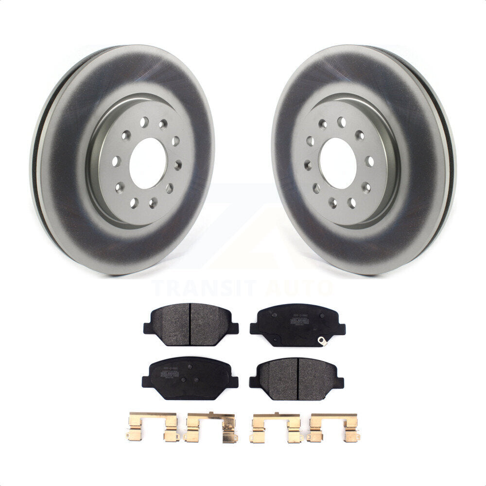 Front Coated Disc Brake Rotors And Semi-Metallic Pads Kit For Chevrolet Equinox GMC Terrain Buick Envision LaCrosse Regal Sportback TourX KGF-101886 by Transit Auto