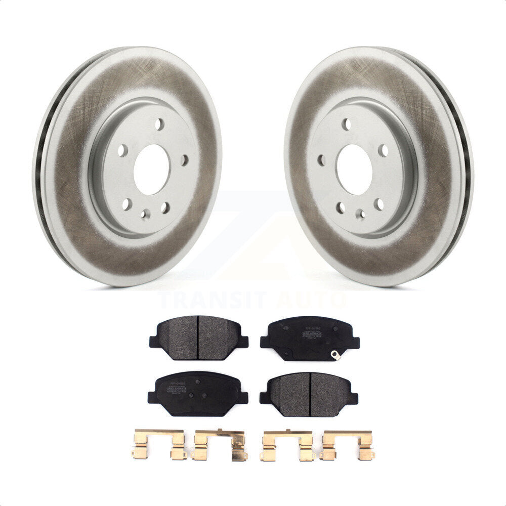 Front Coated Disc Brake Rotors And Semi-Metallic Pads Kit For Buick Envision Cadillac XT4 KGF-101887 by Transit Auto