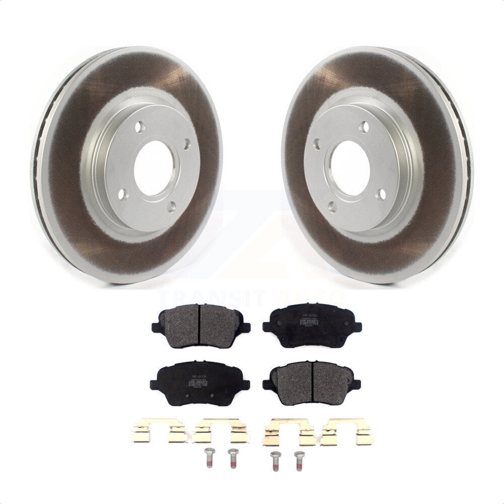 Front Coated Disc Brake Rotors And Semi-Metallic Pads Kit For 2014-2019 Ford Fiesta ST KGF-101890 by Transit Auto