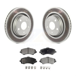 Front Coated Disc Brake Rotors And Semi-Metallic Pads Kit For Jeep Wrangler JK With 332mm Diameter Rotor KGF-101895