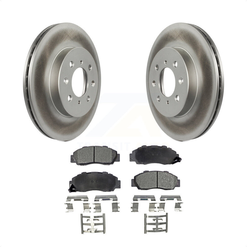 Front Coated Disc Brake Rotors And Semi-Metallic Pads Kit For 1992-1993 Acura Integra GS-R KGF-101896 by Transit Auto