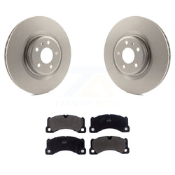 Front Coated Disc Brake Rotors And Semi-Metallic Pads Kit For 2017 Porsche Macan Base KGF-101901
