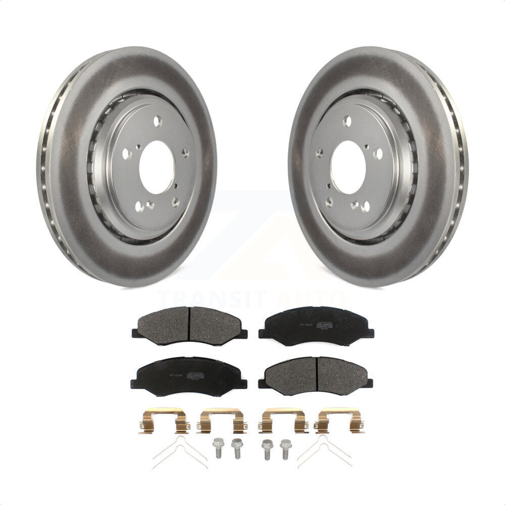 Front Coated Disc Brake Rotors And Semi-Metallic Pads Kit For 2018-2023 Honda Odyssey KGF-101909 by Transit Auto