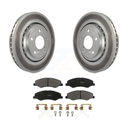 Front Coated Disc Brake Rotors And Semi-Metallic Pads Kit For 2018-2023 Honda Odyssey KGF-101909