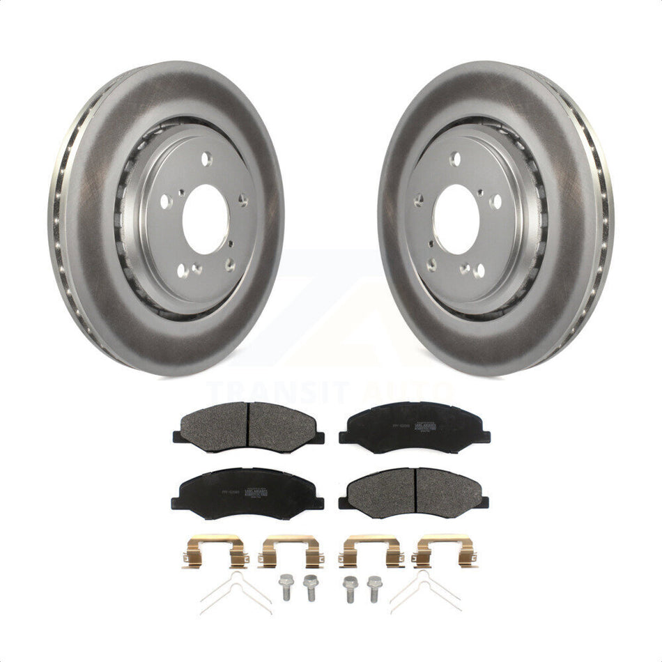 Front Coated Disc Brake Rotors And Semi-Metallic Pads Kit For 2018-2023 Honda Odyssey KGF-101909 by Transit Auto