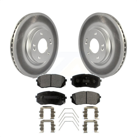 Front Coated Disc Brake Rotors And Semi-Metallic Pads Kit For Kia Soul Hyundai Kona Elantra GT Veloster Forte Seltos KGF-101913 by Transit Auto