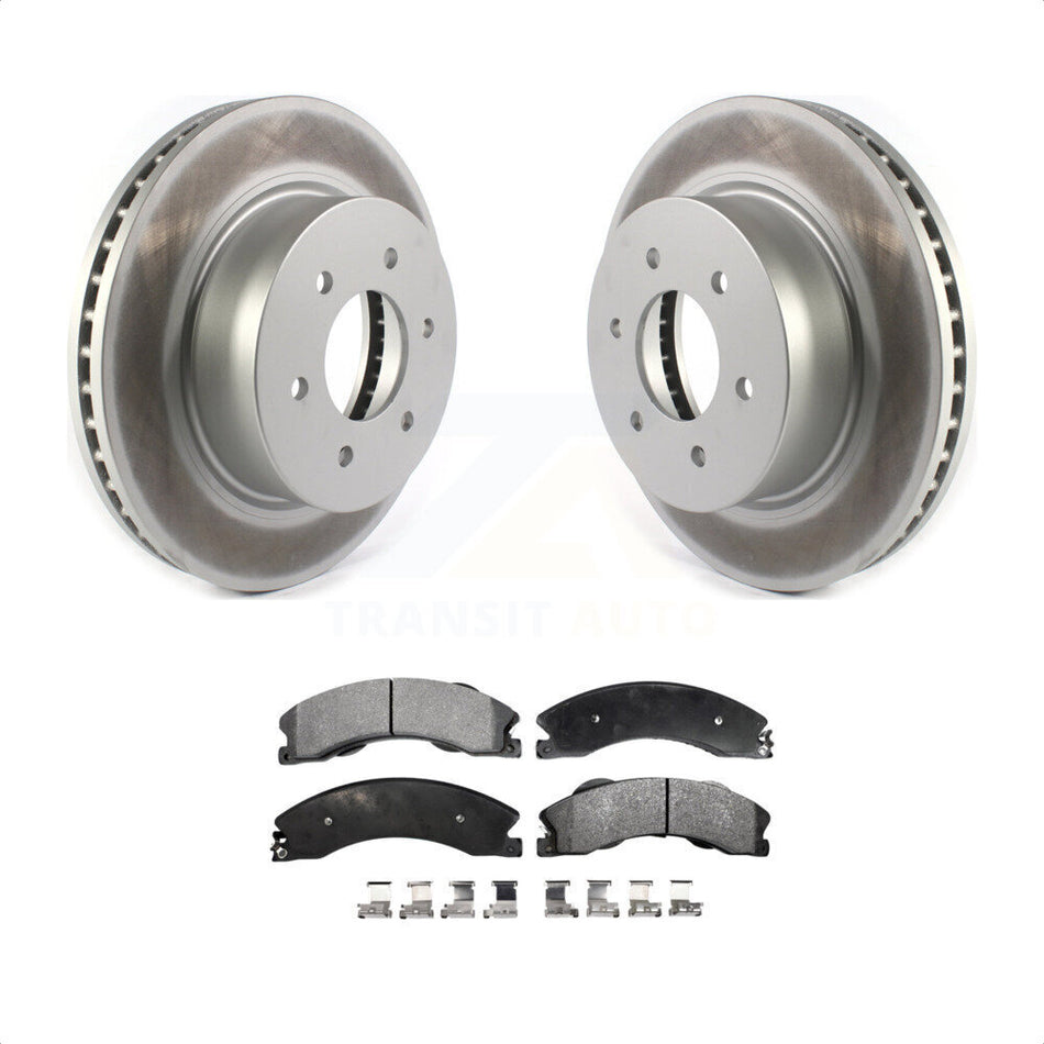 Front Coated Disc Brake Rotors And Semi-Metallic Pads Kit For 2016-2022 Nissan TITAN XD KGF-101915 by Transit Auto