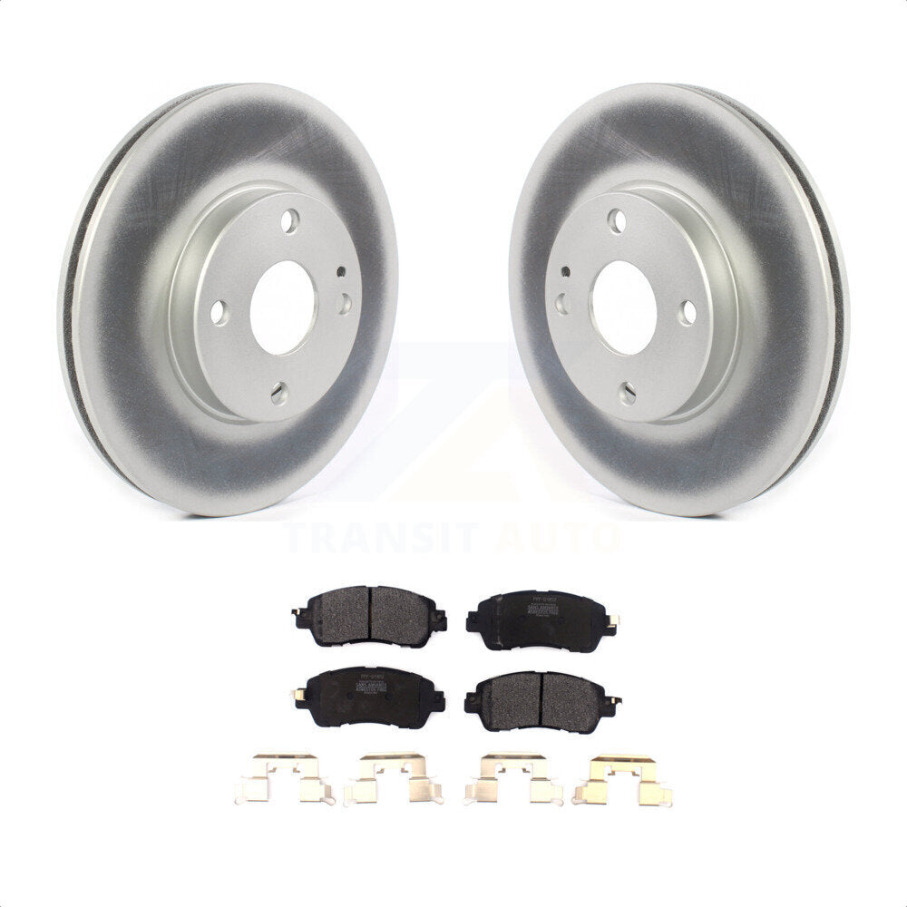 Front Coated Disc Brake Rotors And Semi-Metallic Pads Kit For Toyota Yaris iA Scion KGF-101916 by Transit Auto