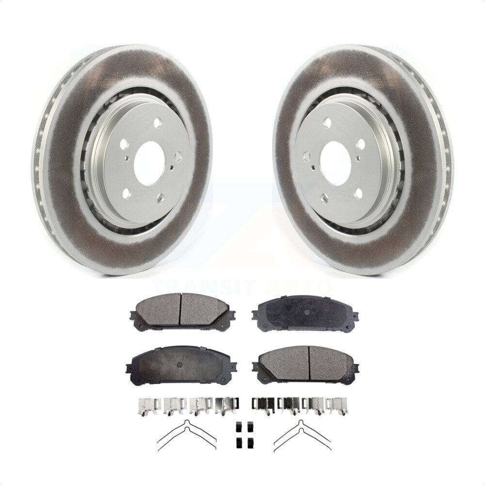 Front Coated Disc Brake Rotors And Semi-Metallic Pads Kit For Lexus RX350 RX450h Toyota RX350L Camry RX450hL Avalon NX250 NX350 NX350h KGF-101917 by Transit Auto