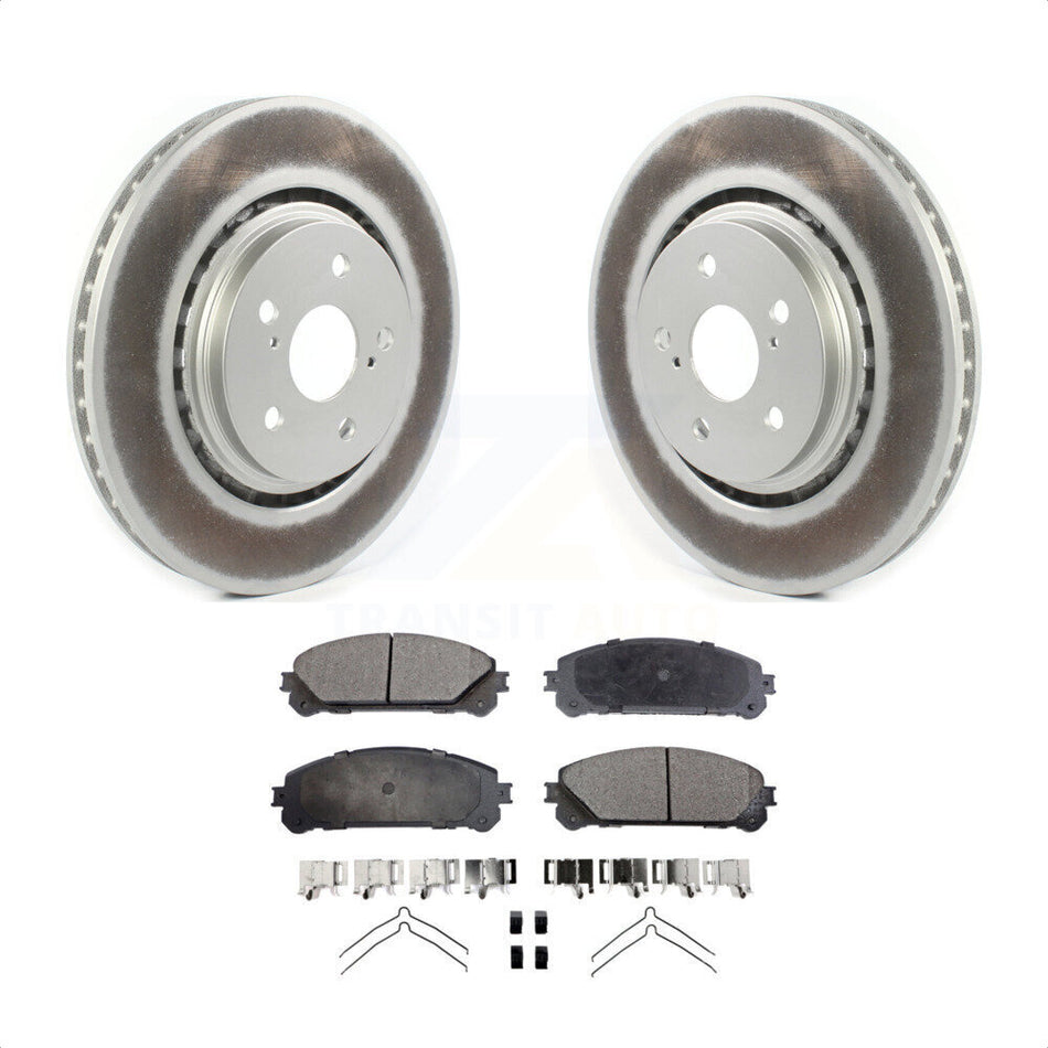 Front Coated Disc Brake Rotors And Semi-Metallic Pads Kit For Lexus RX350 RX450h Toyota RX350L Camry RX450hL Avalon NX250 NX350 NX350h KGF-101917 by Transit Auto