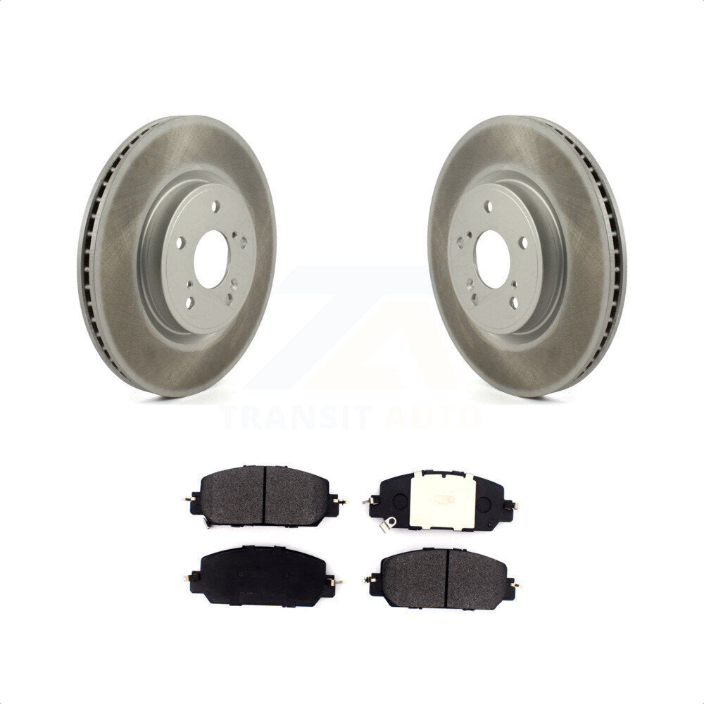 Front Coated Disc Brake Rotors And Semi-Metallic Pads Kit For Honda CR-V KGF-101923 by Transit Auto