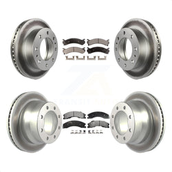 Front Rear Coated Disc Brake Rotors And Semi-Metallic Pads Kit For Chevrolet Express 4500 GMC Savana KGF-101933