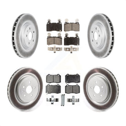 Front Rear Coated Disc Brake Rotors And Semi-Metallic Pads Kit For 2010-2015 Chevrolet Camaro SS KGF-101940