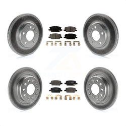 Front Rear Coated Disc Brake Rotors And Semi-Metallic Pads Kit For 2016-2020 Chevrolet Malibu With Manual Parking KGF-101942