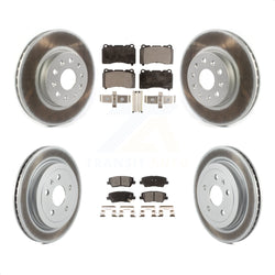 Front Rear Coated Disc Brake Rotors And Semi-Metallic Pads Kit For Cadillac CTS KGF-101948