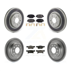 Front Rear Coated Disc Brake Rotors And Semi-Metallic Pads Kit For 2016-2018 Buick Envision With 288mm Diameter Rotor KGF-101955