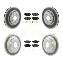 Front Rear Coated Disc Brake Rotors And Semi-Metallic Pads Kit For 2016-2018 Buick Envision With 315mm Diameter Rotor KGF-101956