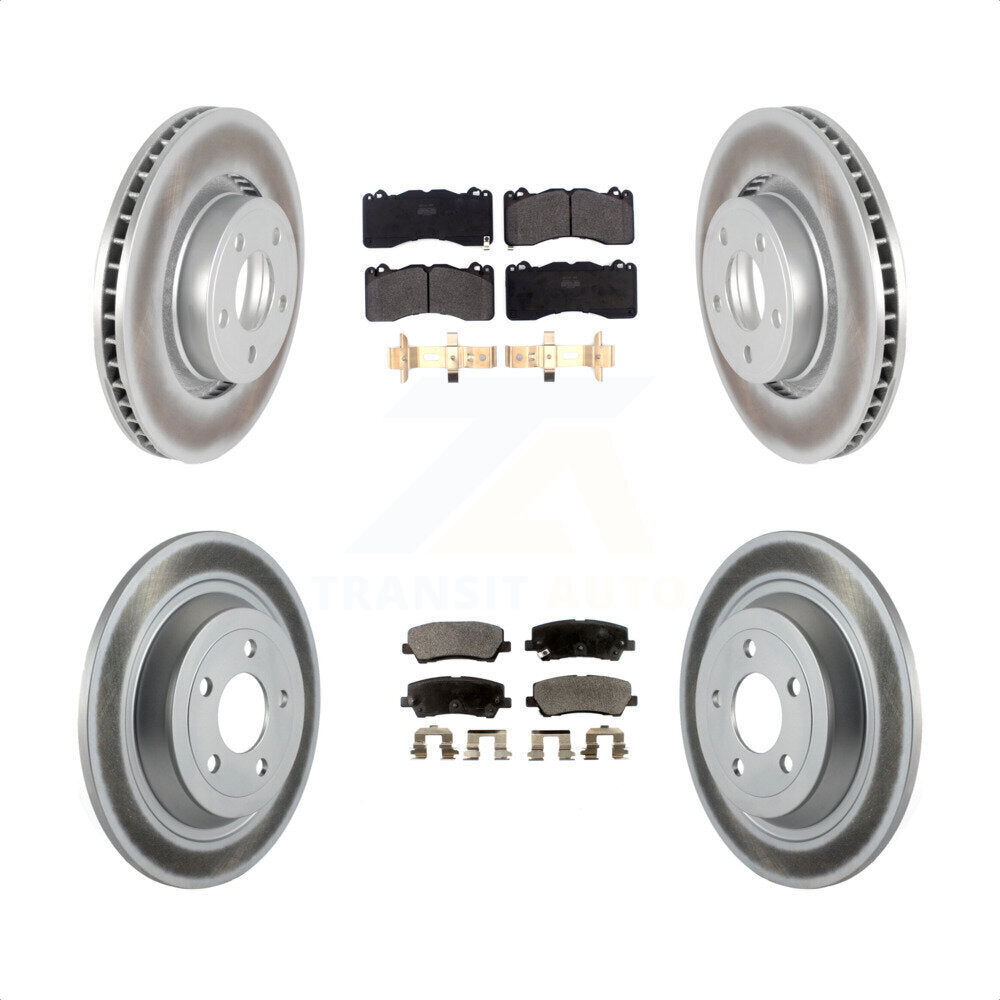 Front Rear Coated Disc Brake Rotors And Semi-Metallic Pads Kit For 2015 Ford Mustang V6 With Brembo Brakes KGF-101960 by Transit Auto