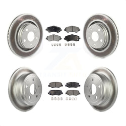 Front Rear Coated Disc Brake Rotors And Semi-Metallic Pads Kit For Jeep Wrangler JK With 332mm Diameter Rotor KGF-101967