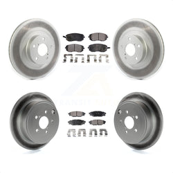 Front Rear Coated Disc Brake Rotors And Semi-Metallic Pads Kit For Subaru Outback Forester Impreza Legacy KGF-101976