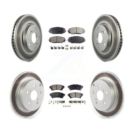 Front Rear Coated Disc Brake Rotors And Semi-Metallic Pads Kit For 2012-2018 Toyota Prius V KGF-101980 by Transit Auto