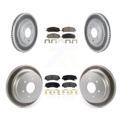 Front Rear Coated Disc Brake Rotors And Semi-Metallic Pads Kit For 2017-2022 Nissan TITAN KGF-101983