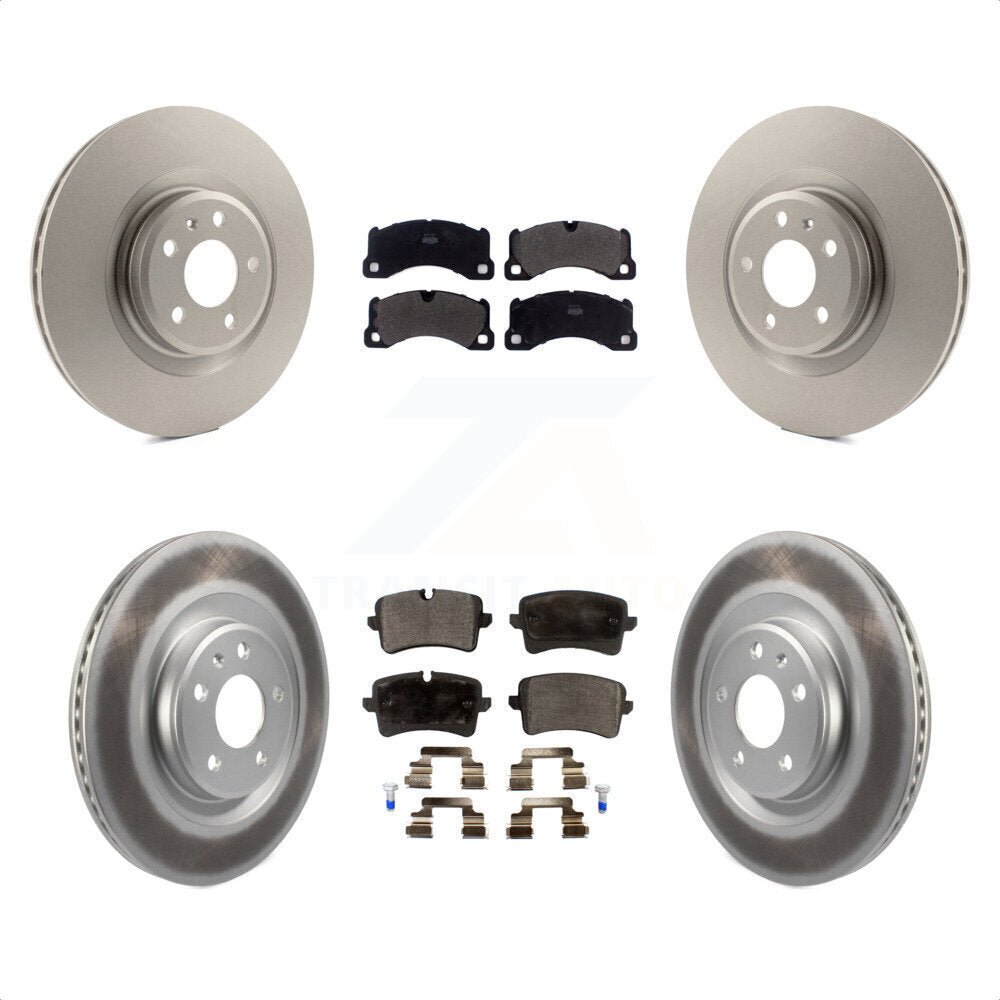 Front Rear Coated Disc Brake Rotors And Semi-Metallic Pads Kit For 2017 Porsche Macan Base KGF-101984 by Transit Auto