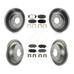 Front Rear Coated Disc Brake Rotors And Semi-Metallic Pads Kit For Kia Soul Forte Hyundai Elantra GT Kona Forte5 KGF-101987