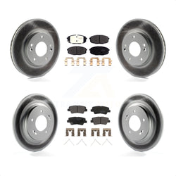 Front Rear Coated Disc Brake Rotors And Semi-Metallic Pads Kit For Hyundai Elantra GT Kia Forte Forte5 KGF-101988