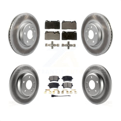Front Rear Coated Disc Brake Rotors And Semi-Metallic Pads Kit For 2016 Audi Q5 FLEX engine KGF-101990
