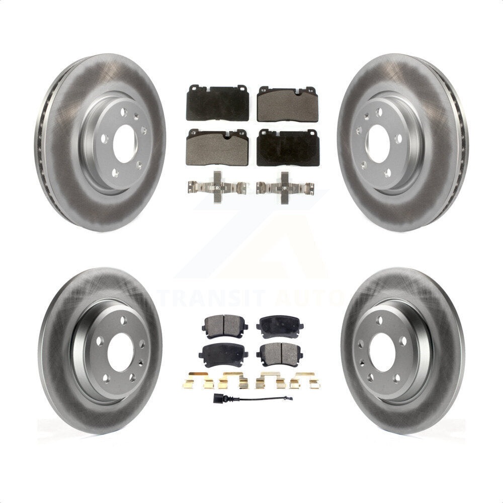 Front Rear Coated Disc Brake Rotors And Semi-Metallic Pads Kit For 2016 Audi Q5 FLEX engine KGF-101990 by Transit Auto