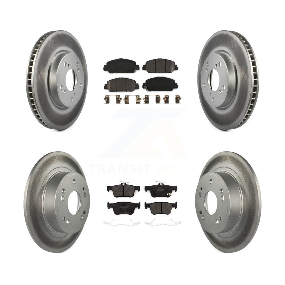 Front Rear Coated Disc Brake Rotors And Semi-Metallic Pads Kit For Honda Accord KGF-101994 by Transit Auto