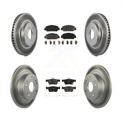 Front Rear Coated Disc Brake Rotors And Semi-Metallic Pads Kit For Honda Accord KGF-101994